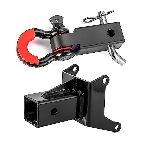 WeiSen UTV 2 Rear Receiver Hitch & 2 Shackle Hitch Receiver with 3/4 D Ring Shackle 7/8 Locking Pin Compatible with Can-Am Outlander & Renegade 1000 850 800 650 570 500 450 MAX XMR 2012-2026