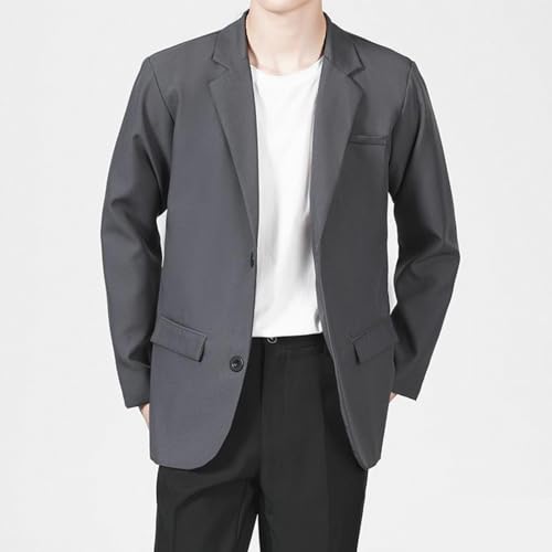 Mens Casual Blazer with Padded Shoulder Slim Fit Two Button Lapel Suit Jacket Sports Coats for Wedding Prom Party2