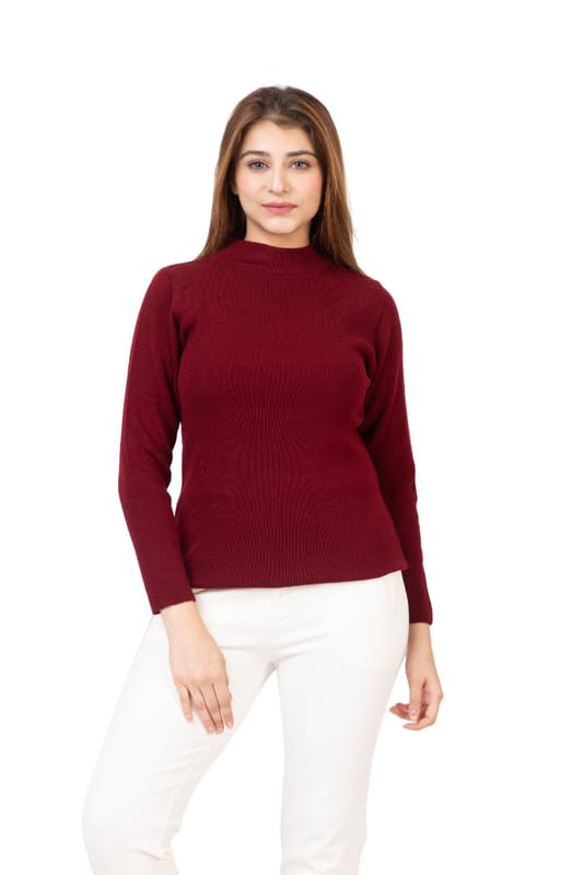Winter Wear Casual Solid Acrylic Soft & Warm High Neck Skivvy for Women's