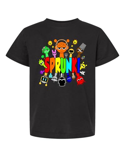 Sprunki Youth T Shirt Funny Game Tee (Youth XS Black)