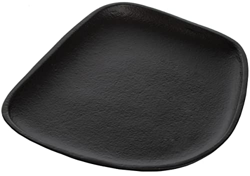 Brandsseller Bandeja decorativa, 25 x 13 cm, aluminio, aspecto crudo, color negro