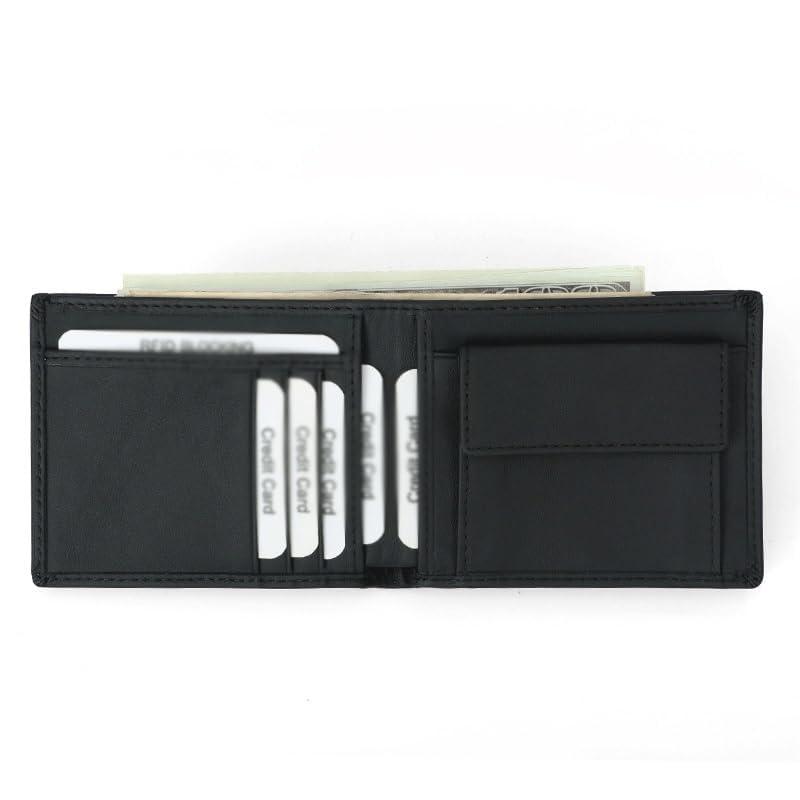 Banknote Clip Cowhide Short Anti-theft Swipe Clip Wallet Card Bag Men's Carbon Fiber Pattern4