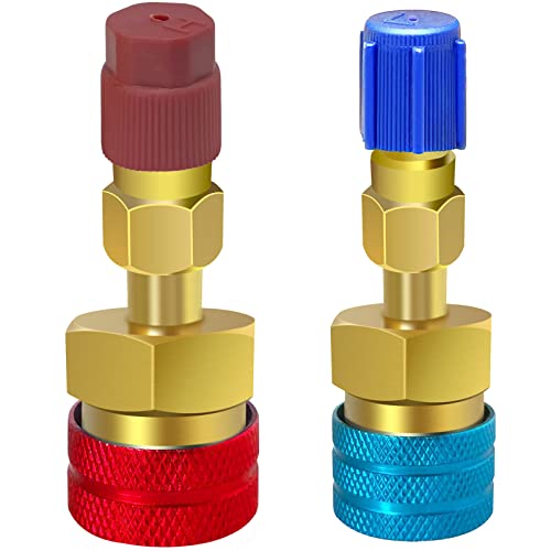 Boltigen R1234YF Quick Coupler R1234yf to R134a Adapter 1234yf to 134a Adapter High Low Side Connector Conversion Kit for AC Charging R-1234yf Refrigerant Air Conditioning System Hose Fitting