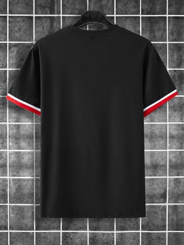 SOLY HUX Men's Graphic Tees Letter Print T Shirts Crew Neck Short Sleeve Striped Summer Tops2