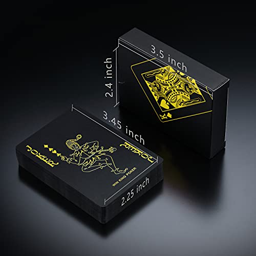 3 Decks Spielkarten Pokerkarten Deck of Cards Premium Schwarz Pokerkarten wasserdichte Kunststoffkarten mit Geschenkbox, Spielwerkzeuge für Familienspiel-Party - Cool Red Blue Yellow – Bild 6