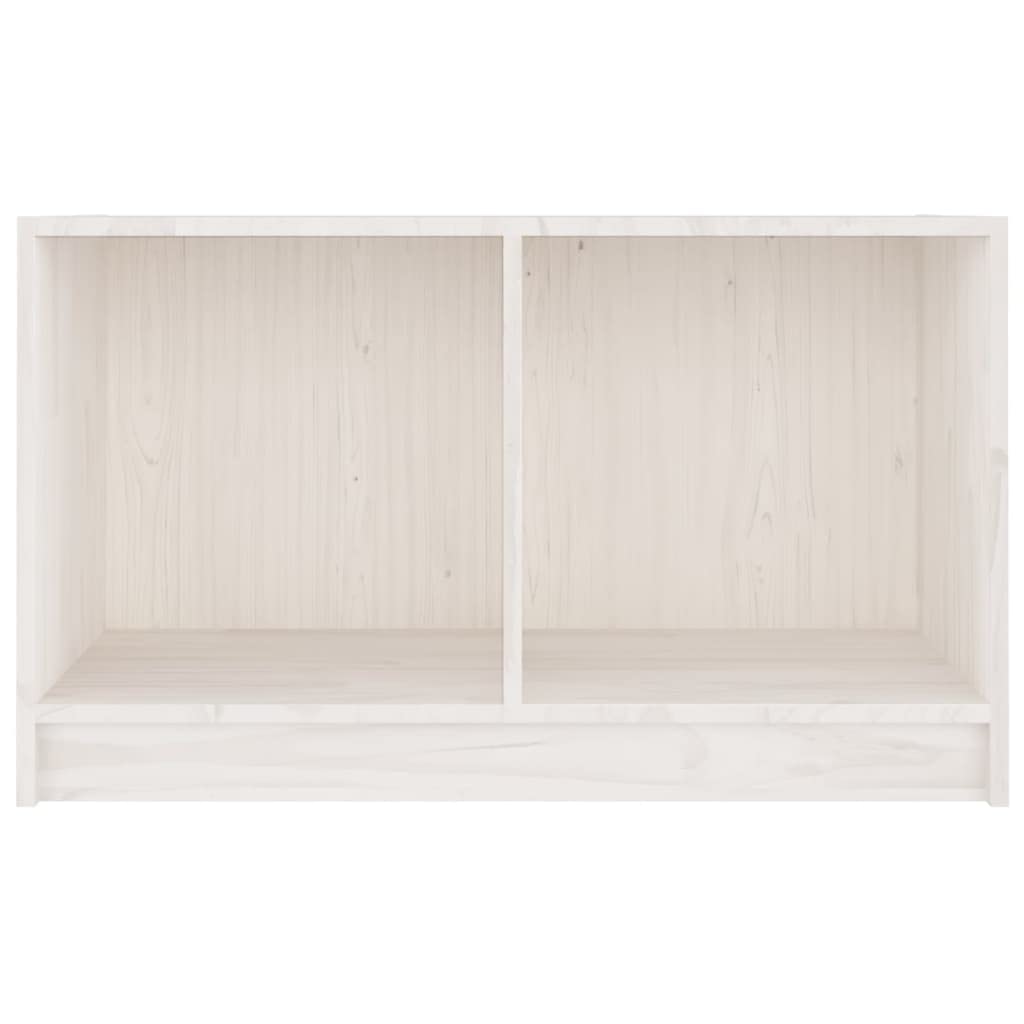 Mobile Porta TV Bianco 70x33x42 cm in Legno Massello di Pino | Armadietto basso da salotto con ripiani a giorno per riporre decoder, console e riviste in modo ordinato