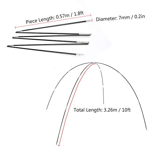 DECDEAL Kit de pólo de barraca de substituição de fibra de vidro Rod de barraca