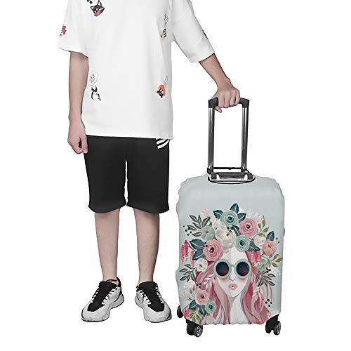 Housse de protection pour bagages voyage motif coiffe florale extensible