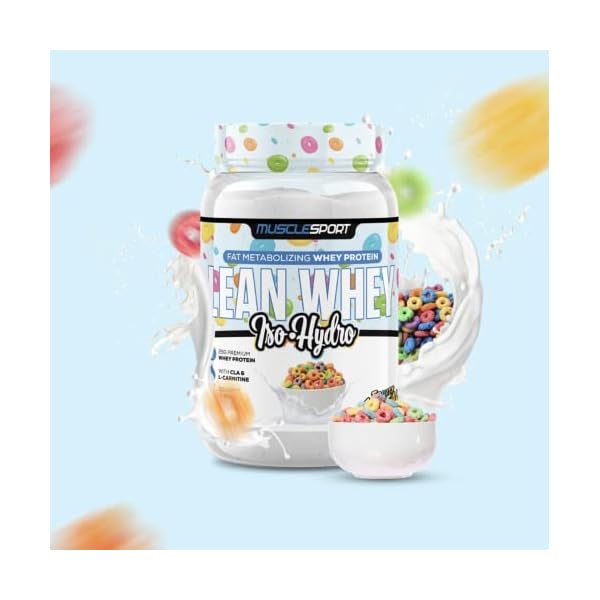 MuscleSport Lean Whey Revolution™ Protein Powder - Whey Protein Isolate - Low Calorie, Low Carb, Low Fat, Incredible Flavors - 25g Protein per Scoop (2lb, Fruity Cereal) - Image 4