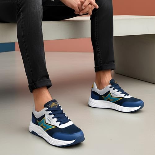 Image of BRUTON Striker-615 Men's Casual Sneakers | Stylish Lightweight Lace-Up Shoes for Men | Comfortable Walking Shoes | Trendy Fashion Footwear