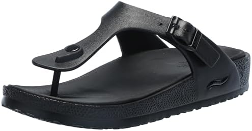 Skechers Women's T-Strap Sandal, Black, 10
