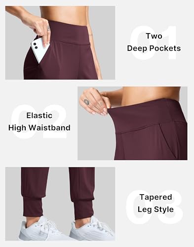 Image of SANTINY Women's Joggers Pants with Pockets Lightweight High Waisted Athletic Gym Workout Pants for Women Yoga Travel