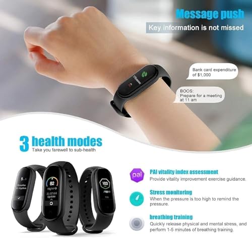 Image of Drumstone 10 πππππ πΎπππππππM6 Smart Fitness Tracker Band with Bluetooth Connectivity, Heart Rate Monitor, Step & Calorie Tracking, Sleep Monitoring, Multi-Sport Modes, Call & SMS Alerts,