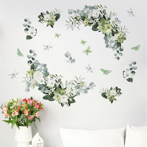 Plantes vertes autocollants muraux pour masquer un mur