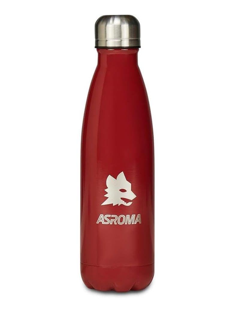 AS Roma Trinkflasche 0,5 L – Thermosflasche Aus Edelstahl, Hält Warm 12 H/kalt 24 H, Rot/schwarz
