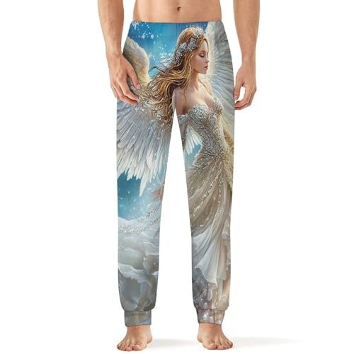 Angel Wings Men's Pajamas Pants Lightweight Sleep Lounge Pant Pjs Bottoms Casual Sleepwear