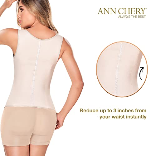Ann Chery Corset Waist Trainer for Women’s Weight Loss - Colombian Waist Cincher With Straps - 3 Hook Vest Body Shaper