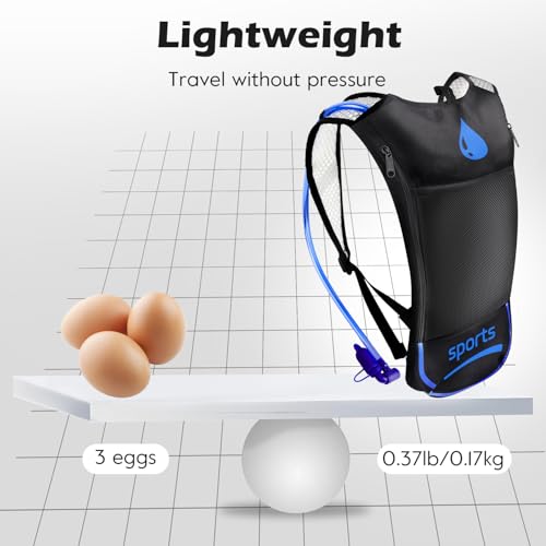 2 Pack Hydration Backpack Pack with 2L Hydration Bladder, TNYSPORT Lightweight Breathable Water Backpack with 3 Layer Pockets, Reinforced Shoulder Straps - Image 6