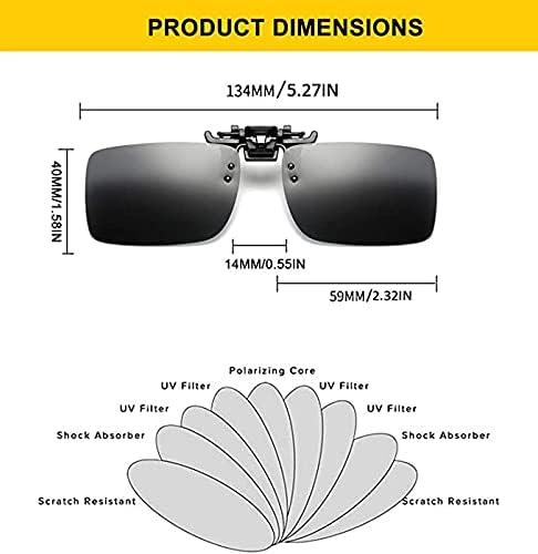 Image of WOLFBEAM Polarized Clip on Sunglasses for Prescription /Myopia Eyeglasses Outdoor /Driving