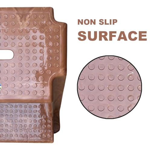 Image of SkyGlamour Cello 2-Step Heavyduty Plastic Multi Purpose Stool For Home,Office And Kitchen Use| Color: Sandalwood; Pack Of 1