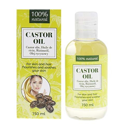 Kaltgepresstes Bio Rizinusöl Castor Oil 100% Natural 150ml rein, natürliches veganes gentechnikfreies Öl. Pflegt und spendet Feuchtigkeit für die Haut, Haare, Wimpern und Augenbrauen geeignet Cover