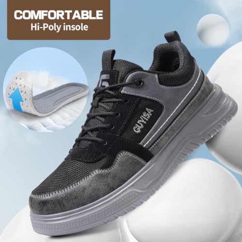 Image of Steel Toe Shoes for Women and Men, Lightweight Safety Work Shoes, Puncture Resistant Cushioned Low Top Work Sneakers for Warehouse Factory Construction