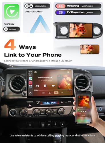 Image of Dasaita 11.6 inch Car Stereo for Toyota Tacoma 2016-2022 | 6GB+64GB, 2K QLED Screen, Wireless CarPlay, Android Auto, 4G LTE, 5G WiFi, Plug & Play Upgrade, Android 13, GPS Navigation