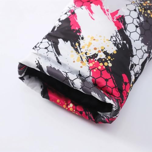 Kids Winter Print Overalls Ski Suits Boys Girls Water-proof Hooded Snowboard Jumpsuits Toddler Girl Snow Outfit Size 83