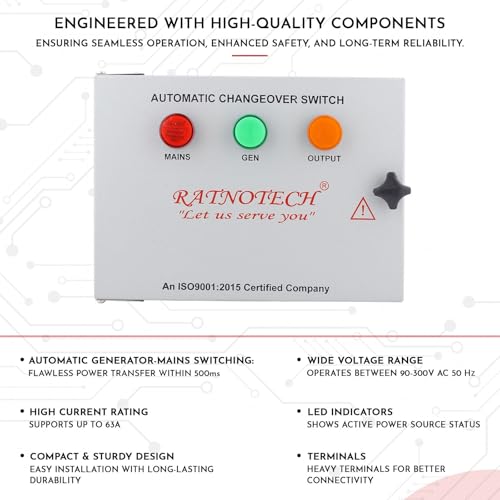 Image of Ratnotech Automatic Changeover Switch 63Amps Single Phase, White