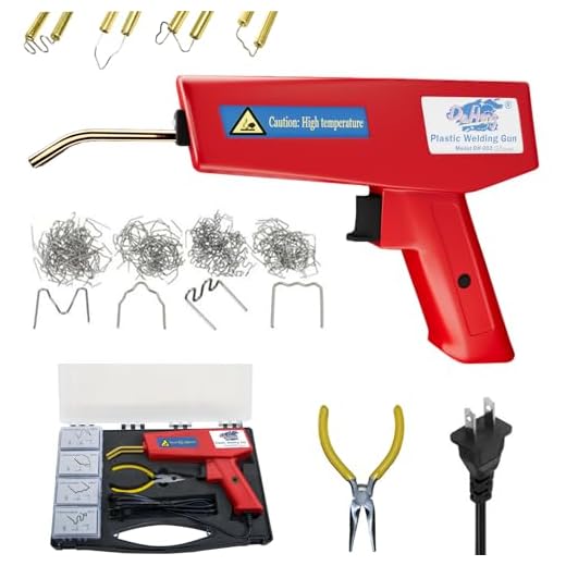 DaHeng 120W Plastic Welder,Plastic Welding Machine Kit,Hot Stapler Plastic Repair kit,400PCS Staples,Car Bumper Repair Kit DH-003 Red