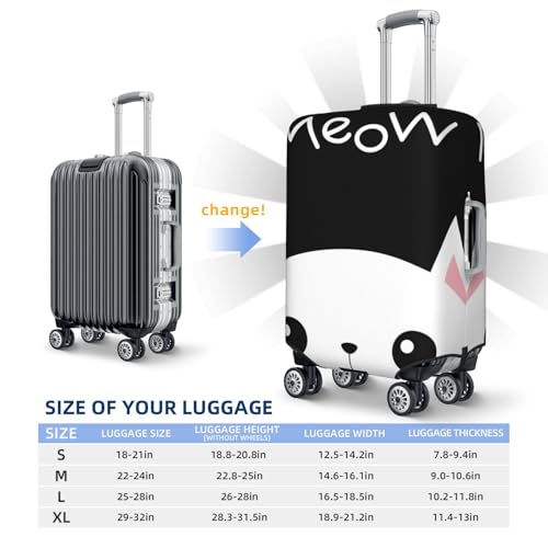 Cat Meow Print Luggage Covers For Suitcase,Elastic Washable & Stretchable Suitcase Covers For Luggage, Anti-Scratch - Fits 18-32 Inch Luggage-No Luggage Included4
