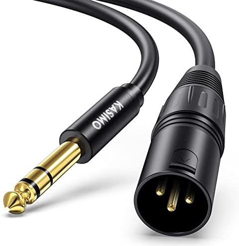 KASIMO XLR Male to 1/4 Inch TRS Cable, Balanced 6.35mm Quarter inch TRS Plug to 3-pin XLR Male, Quarter inch TRS Male to XLR Male Microphone Cable, 3.3 Feet