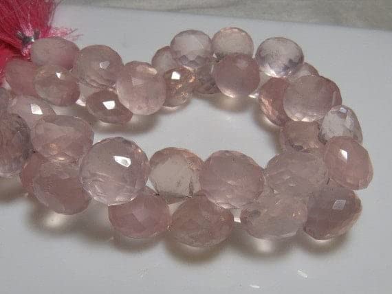 Perles en quartz rose taillé 10mm enfilage haute qualité