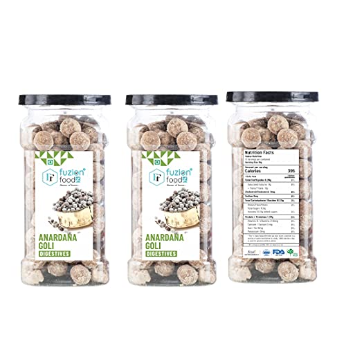Image of Fuzion Foodz Anardana Goli - (135G Each X Pack of 3), Mouth Freshner, Digestive Goli, After Meal Mukhwas, Pomegranate Balls, Sweet & Tangy Anardana Laddu Balls Mukhwas, 405 Gram