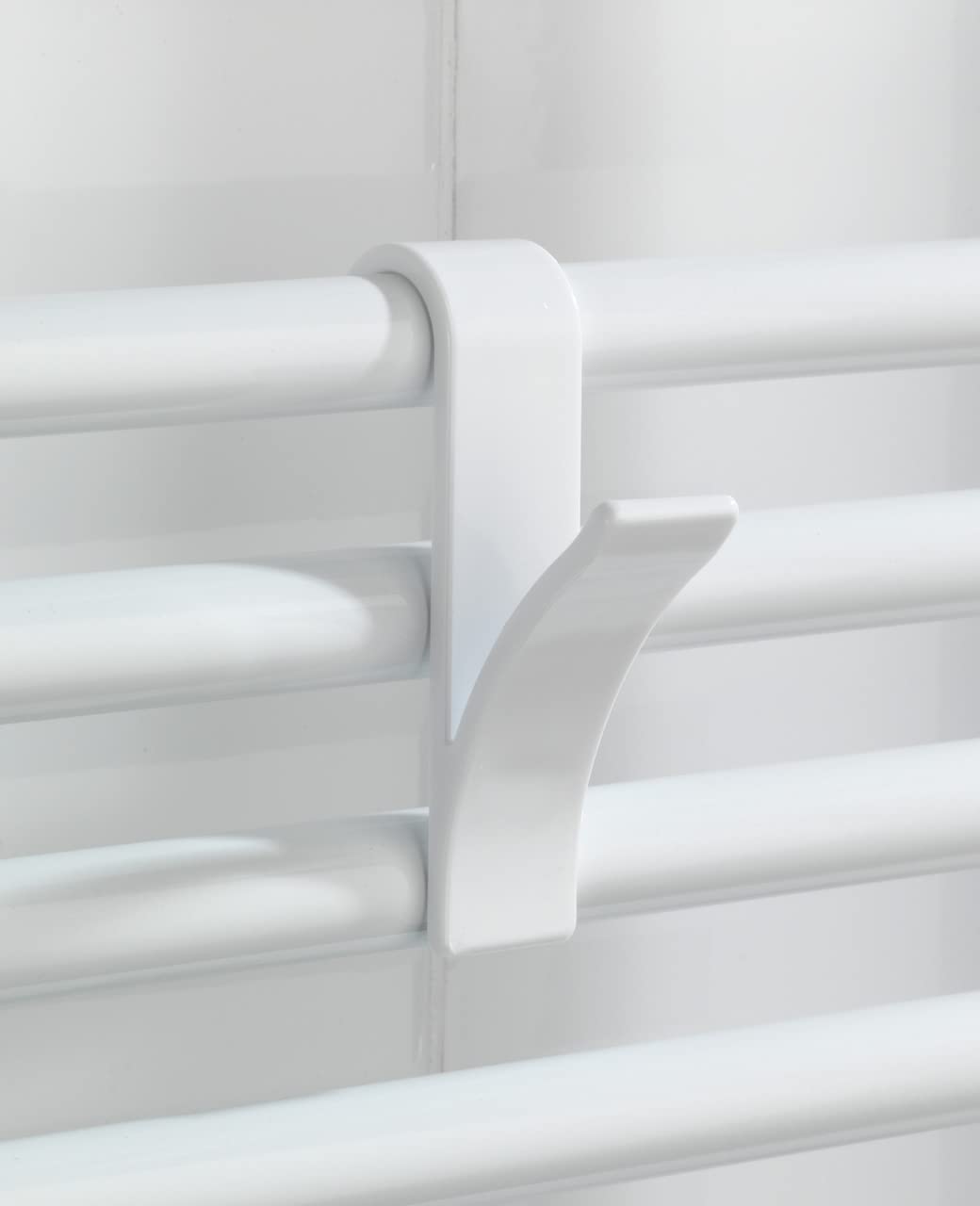 WENKO Ganchos radiador para toallas 2 uds, Blanco, Bianco