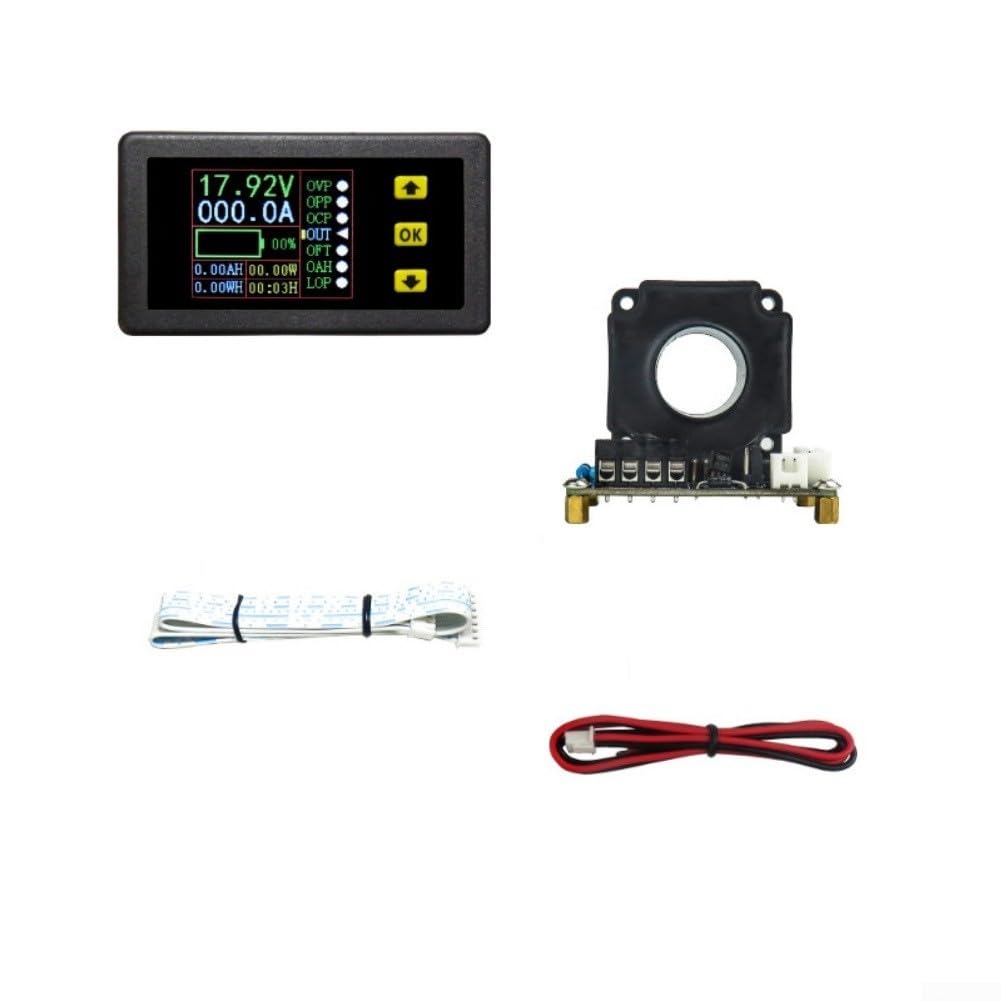 Vac9010h Dc Coulomb Meter con schermo LCD a colori per rilevamento di corrente bidirezionale monitoraggio della tensione e conservazione della memoria dati (90V300A)