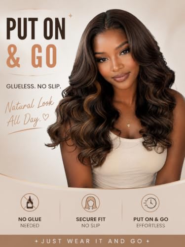 UNICE Bye Bye Slip 7x5 Wig — Espresso Brown Loose Wave 22"