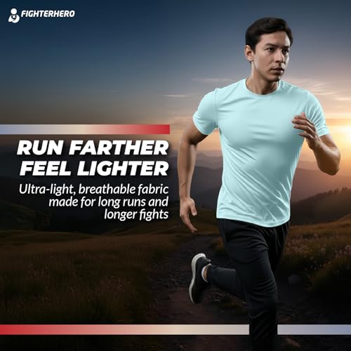 Image of Gym T Shirts for Men Workout | Sports Tshirt for Man | Running Mens T-Shirts | Polyester Men's T Shirt | Quick Dry fit Training Active Wear | Badminton Football Jersey Tshirts