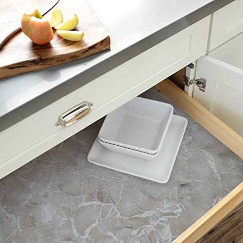 Image of Magic Cover Self-Adhesive Vinyl Shelf and Drawer Liner, 18 inch x 16', Marble Ivory