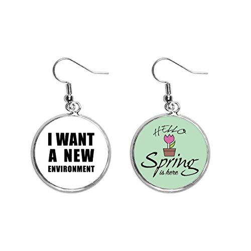 Pendientes de primavera colgantes decorativos con diseño de flores para mujer
