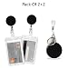 4 Pack (2 Badge Reel + 2 ID Card Holder) Heavy Duty Full Metal Retractable ID Badge Reel with 2 Thick Waterproof ID Card Holder Including Belt Clip, Key-Chain, Nylon Cord, Nurse Badge Reel