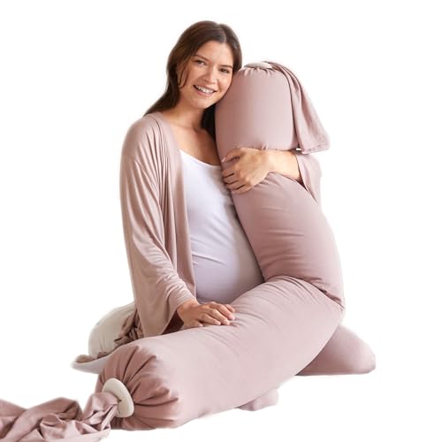bbhugme Adjustable Pregnancy Pillow – Full Body Support for Side Sleeping - Adjustable Firmness and Shape - Supports Back, Legs, Belly, Hips for Pregnant Women - Removable Cover - Dusty Pink bbhugme Adjustable Pregnancy Pillow – Full Body Support for Side Sleeping - Adjustable Firmness and Shape - Supports Back, Legs, Belly, Hips for Pregnant Women - Removable Cover - Dusty Pink