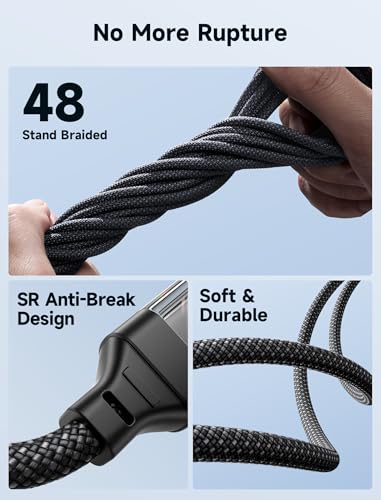 image for JSAUX 100W USB C to USB C Cable (2-Pack, 6.6ft), Type C Charge Cord Fa