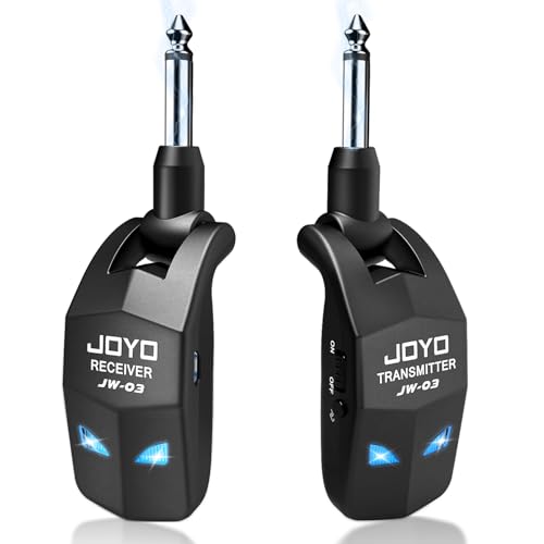 JOYO �M�^�[���C�����X�V�X�e�� 2.4GHz ���C�����X�V�[���h �[�d�� ����M�@ 4 �`�����l�� 6.35mm �v���O 20M 8 ���ԘA�� �M�^�[/�x�[�X�p (JW-03 �u���b�N)