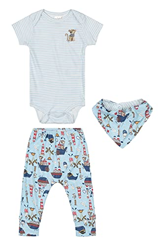 Kit Bebê com 3 Peças Pequeno Marinheiro bebê-meninos Up Baby, Azul, G