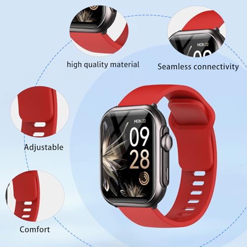 Correa silicona para RUXINGX G62 smart watch rojo miniatura 2