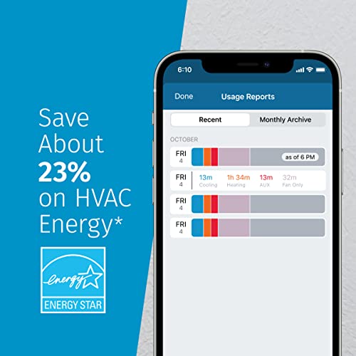 Emerson Sensi Touch Wi-Fi Smart Thermostat with Touchscreen Color Display, Works with Alexa, Energy Star Certified, C-wire Required, ST75 Black 5.625 inch x 3.4 inch x 1.17 inch by Sensi - Image 3
