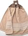 Everyday Beige/Brown Terry Cloth Kitchen Towel - Double Thick/Full Crochet TOP Hanging Kitchen Towel (Beige/Brown)