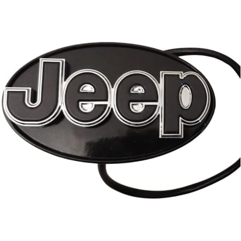 Autogem Compatible/Replacement for LED Light Hitch Receiver Covers Officially Licensed Jeep Hitch Cover (Black/Chrome) Cover