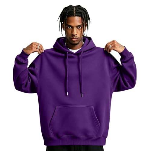 Oversized Hoodie for Men Loose Fit Vintage Fleece Mens Sweatshirts - image 8